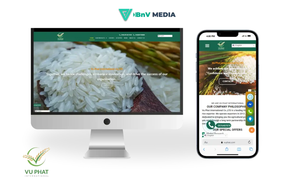 WEBSITE GIỚI THIỆU DOANH NGHIỆP XUẤT KHẨU GẠO VŨ PHÁT